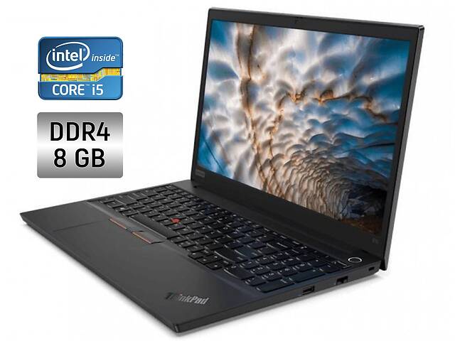 Ноутбук Lenovo ThinkPad E15 / 15.6' (1920x1080) IPS / Intel Core i5-10210U (4 (8) ядра по 1.6 - 4.2 GHz) / 8 GB DDR4...
