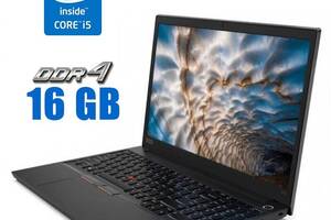 Ноутбук Lenovo ThinkPad E15 / 15.6' (1920x1080) IPS / Intel Core i5-10210U (4 (8) ядра по 1.6 - 4.2 GHz) / 16 GB DDR4...