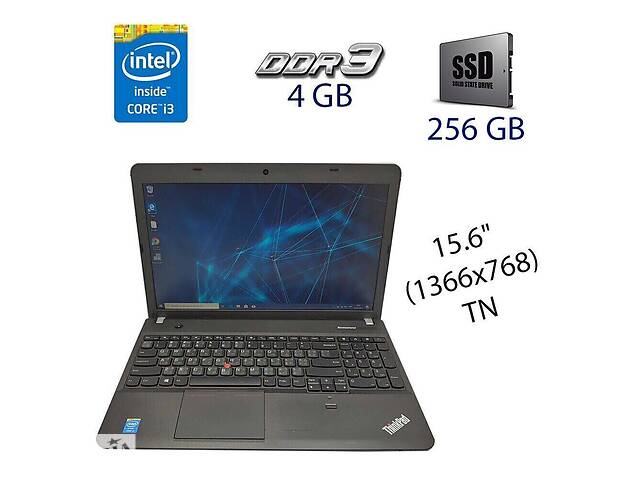 Ноутбук Lenovo ThinkPad E540 / 15.6' (1366x768) TN / Intel Core i3-4000M (2 (4) ядра по 2.4 GHz) / 4 GB DDR3 / 256 GB...