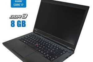 Ноутбук Lenovo ThinkPad T440p / 14' (1366x768) TN / Intel Core i7-4710MQ (4 (8) ядра по 2.5 - 3.5 GHz) / 8 GB DDR3 /...