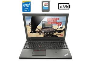 Ноутбук Lenovo ThinkPad T550 / 15.6' (1366x768) TN / Intel Core i5-5200U (2 (4) ядра по 2.2 - 2.7 GHz) / 8 GB DDR3 /...