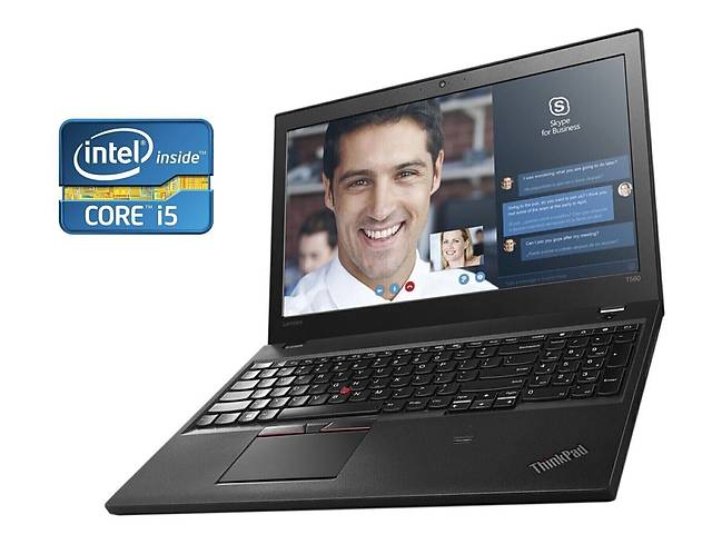 Ноутбук Lenovo ThinkPad T560 / 15.6' (1920x1080) IPS / Intel Core i5-6200U (2 (4) ядра по 2.3 - 2.8 GHz) / 16 GB DDR3...