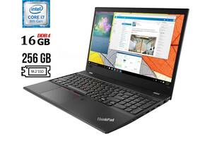 Ноутбук Б-класс Lenovo ThinkPad T580 / 15.6' (1920x1080) IPS / Intel Core i7-8550U (4 (8) ядра по 1.8 - 4.0 GHz) / 16...