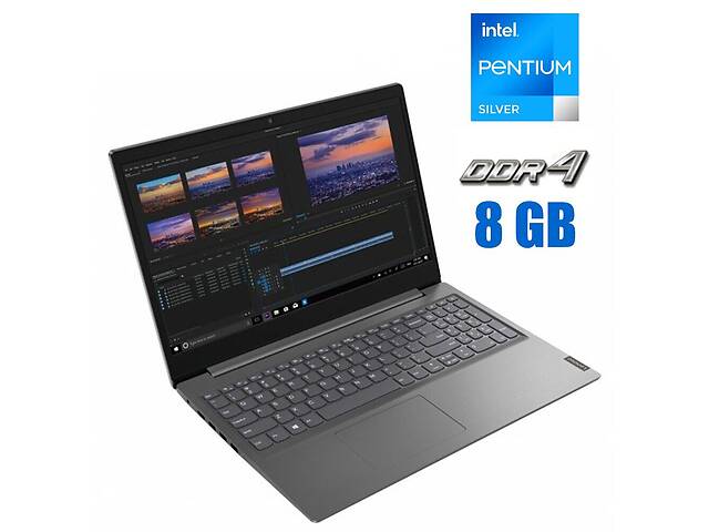 Ноутбук Lenovo V15-IGL / 15.6' (1920x1080) TN / Intel Pentium Silver N5030 (4 ядра по 1.1 - 3.1 GHz) / 8 GB DDR4 / 10...