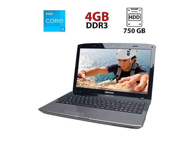Ноутбук Medion Akoya E6226 / 15.6' (1366x768) TN / Intel Core i3-2310M (2 (4) ядра по 2.4 GHz) / 4 GB DDR3 / 750 GB H...