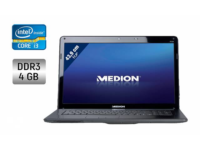 Ноутбук Medion Akoya E7216 / 17.3' (1600x900) TN / Intel Core i3-380M (2 (4) ядра по 2.53 GHz) / 4 GB DDR3 / 128 GB S...