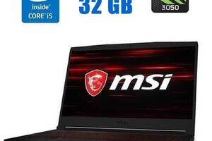 Ноутбук MSI GF63 Thin 10UC-441NEU/ 15.6' (1920x1080) IPS/ i5-10500H/ 32GB RAM/ 480GB SSD/ GeForce RTX 3050 4GB