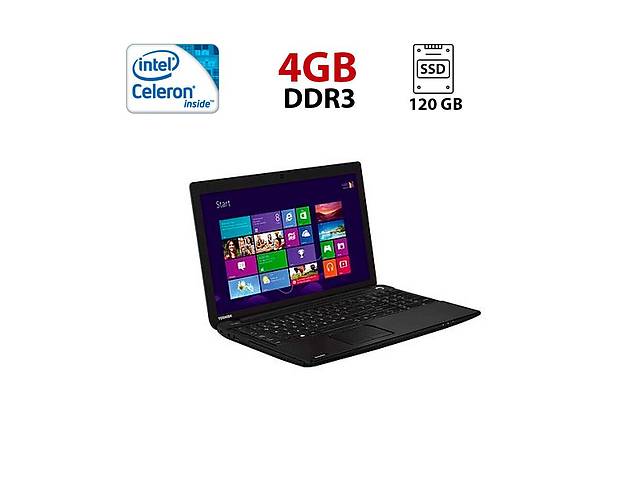 Ноутбук Toshiba Satellite Pro C50-B / 15.6' (1366x768) TN / Intel Celeron N2830 (2 ядра по 2.16 - 2.41 GHz) / 4 GB DD...