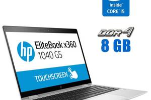 Ноутбук-трансформер HP EliteBook x360 1040 G5 / 14' (1920x1080) IPS Touch / Intel Core i5-8250U (4 (8) ядра по 1.6...