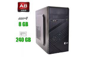 Новый компьютер Prime Qube QB05M Tower / AMD A8-9600 (4 ядра по 3.1 - 3.4 GHz) / 8 GB DDR4 / 240 GB SSD / Radeon R7...