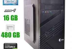 Новый ПК Prime Qube QB05M U3 Tower/ i3-9100F/ 16GB RAM/ 480GB SSD/ GeForce GT 710 2GB