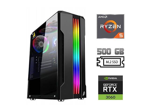 Новый игровой ПК / AMD Ryzen 5 5500 (6 (12) ядер по 3.6 - 4.2 GHz) / 16 GB DDR4 / 500 GB SSD M.2 / nVidia GeForce RTX...