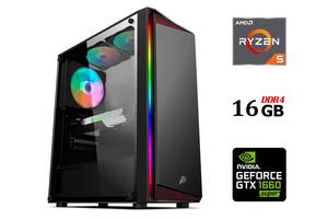 Новый игровой ПК Dtop Gaming R556 Tower / AMD Ryzen 5 5500 (6 (12) ядер по 3.6 - 4.2 GHz) / 16 GB DDR4 / 480 GB SSD /...