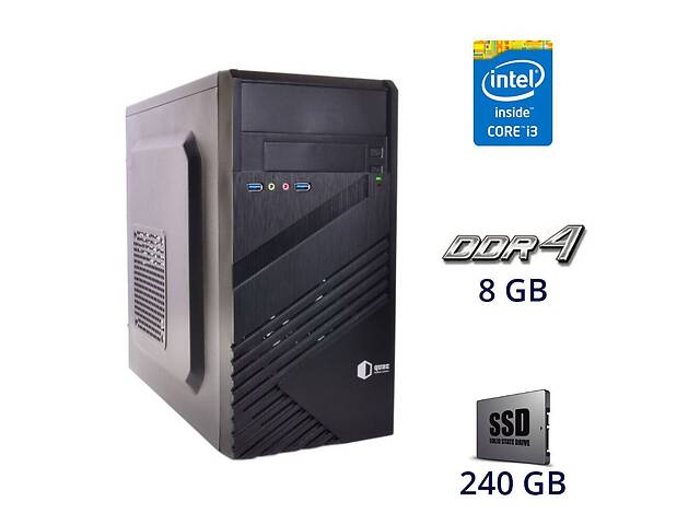 Новий ПК QUBE QB05M U3 Tower/i3-9100F/8GB RAM/240GB SSD/GeForce GT 1030 2GB