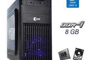 Новый ПК QUBE QB20A U3 Tower/ i3-12100F/ 8GB RAM/ 240GB SSD/ GeForce GT 1030 2GB