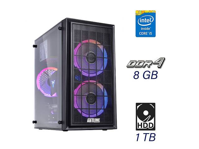 Новый ПК QUBE QBC01 RGB Tower/ i5-10400F/ 8GB RAM/ 1GB HDD/ Radeon RX 560 4GB