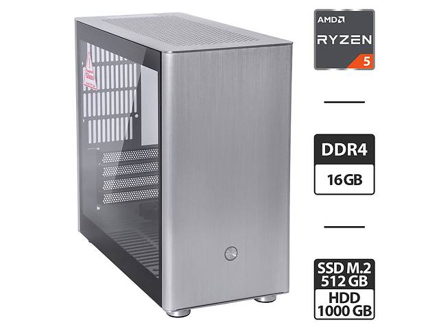 Новый компьютер Qube V9 Pro Tower / AMD Ryzen 5 5600G (6 (12) ядер по 3.9 - 4.4 GHz) / 16 GB DDR4 / 512 GB SSD M.2 +...