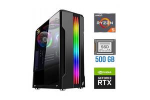 Новый игровой ПК Tower / AMD Ryzen 5 5500 (6 (12) ядер по 3.6 - 4.2 GHz) / 16 GB DDR4 / 500 GB SSD / nVidia GeForce R...