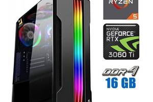 Новый игровой ПК Tower / AMD Ryzen 5 5500 (6 (12) ядер по 3.6 - 4.2 GHz) / 16 GB DDR4 / 480 GB SSD / nVidia GeForce R...