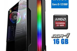 Новый игровой ПК Tower / Intel Core i3-12100F (4 ядра по 3.3 - 4.3 GHz) / 16 GB DDR4 / 500 GB SSD M.2 / AMD Radeon RX...