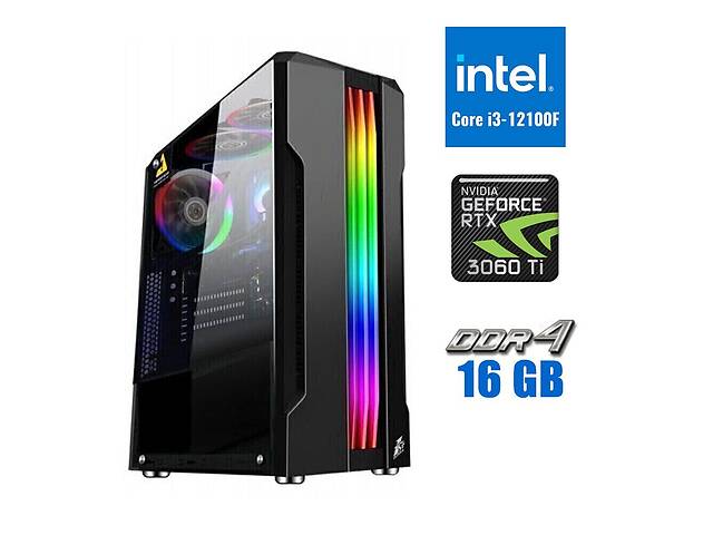 Новый игровой ПК Tower / Intel Core i3-12100F (4 ядра по 3.3 - 4.3 GHz) / 16 GB DDR4 / 500 GB SSD M.2 / nVidia GeForc...