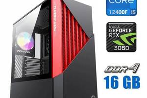 Новый игровой ПК Tower / Intel Core i5-12400F (6 (12) ядра по 2.5 - 4.4 GHz) / 16 GB DDR4 / 512 GB SSD / nVidia GeFor...