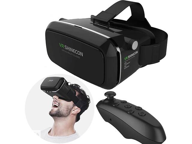 Очки виртуальной реальности с пультом управления для телефона шлем 3d VR Shinecon V2 pro с Джойстиком Bluetooth