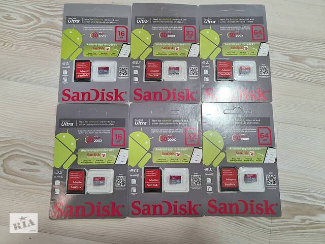 Оригинальные карты памяти SanDisk Ultra micro sd 16/32/64 10 класса
