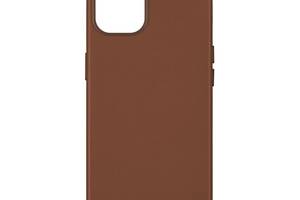 Панель-накладка чехол MagSafe Leather Case Apple iPhone 15 Pro Umber