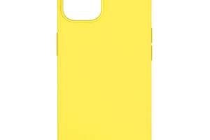 Панель-накладка чехол MagSafe Leather Case Apple iPhone 15 Plus Canary Yellow