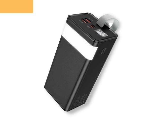 Павербанк внешний аккумулятор XPRO J86 40000 mAh 22.5W с индикацией зарядки и фонариком черный (32550-01)