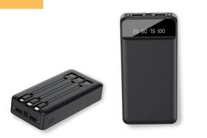 Павербанк внешний аккумулятор XPRO PR163 20000 mAh с индикацией зарядки и фонариком черный (32737-01)