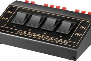 Перехідник аудіо Goobay Terminal block 8x2 F/F Switch Speaker 4xPair 200W чорний (75.01.1934)