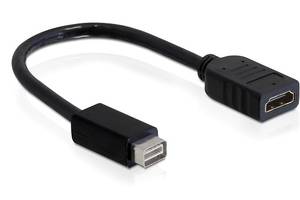 Перехідник моніторний Delock HDMI-DVI mini F/M 0.2m D=5.5mm Nickel чорний (70.06.5252)