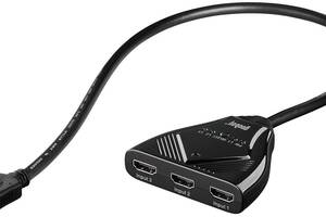 Перехідник моніторний Goobay HDMI 3x1 (Switch) Selector 1080p Pas автомат 0.6m чорний (75.06.0819)
