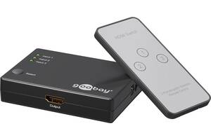 Перехідник моніторний Goobay HDMI 3x1 (Switch) Selector 1080p Act auto+пульт чорний (75.05.8981)