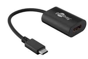 Перехідник моніторний Goobay USB Type-C-HDMI M/F (USB 3.0) 0.2m Pas 4K@60Hz v2.0 чорний (75.03.8532)