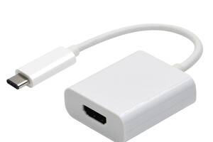 Перехідник моніторний Lucom USB Type-C-HDMI M/F (DP-Alt-Mode) 0.1m 4K@60Hz 2160p білий (78.01.9001)