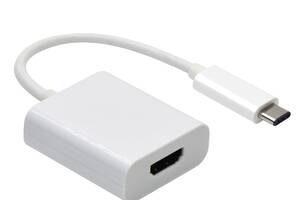 Перехідник моніторний Lucom USB Type-C-HDMI M/F (USB3.0) 0.1m 1920x1080@60Hz білий (25.02.5134)