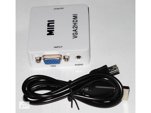 Переходник конвертер с VGA на HDMI + звук / перехідник VGA в HDMI / відеоконвертер VGA - HDMI / VGA HDMI
