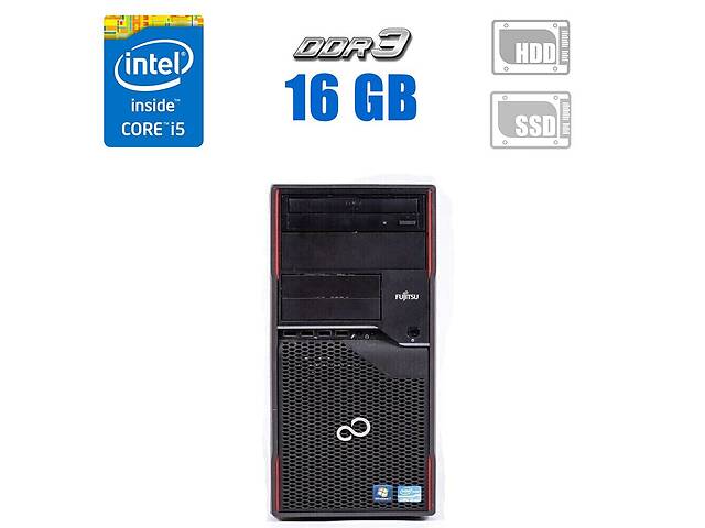 ПК Fujitsu Celsius W410 Tower / Intel Core i5-2400 (4 ядра по 3.1 - 3.4 GHz) / 16 GB DDR3 / 120 GB SSD + 500 GB HDD /...