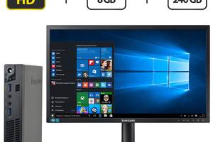 ПК+Монитор Lenovo ThinkCentre M93p Tiny USFF/ i5-4570T/ 8GB RAM/ 240GB SSD/ HD 4600 + Samsung LS24E65UPLX/CI/ 23.6' (...