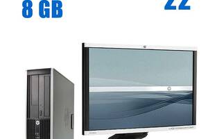 ПК+Монитор HP Compaq 6200 Pro SFF/ i3-2100/ 8GB RAM/ 240GB SSD/ HD 2000 + HP Compaq LA2205wg/ 22' (1680x1050) TN