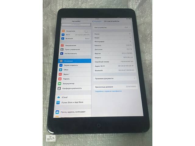 Планшет Apple A1432 iPad mini 16GB потертий