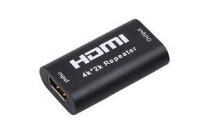 Удлинитель мониторный Goobay HDMI F/F (Repeater) Pas (до 40m) 4K@30Hz Metal 3D черный (75.05.8970)