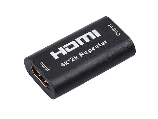 Удлинитель мониторный Goobay HDMI F/F (Repeater) Pas (до 40m) 4K@30Hz Metal 3D черный (75.05.8970)