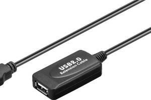 Подовжувач пристроїв активн Goobay USB2.0 A M/F (Active) 10.0m D=4.2mm каскад 2х чорний (75.09.5119)