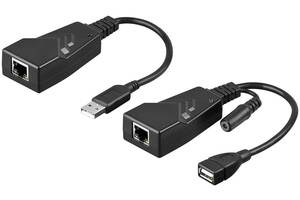 Удлинитель устройств активн Goobay USB2.0 A M/F (over RJ45) x1 100m Act v2.0 черный (75.06.9074)