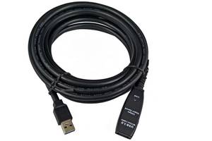 Подовжувач пристроїв активн Lucom USB3.0 A M/F (Active) 10.0m 900mA каскад 2х чорний (25.02.5066)