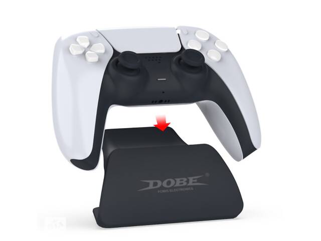 Подставка - держатель XPRO DOBE BLACK для игровой консоли Sony PS5, вертикальная с USB-кабелем.